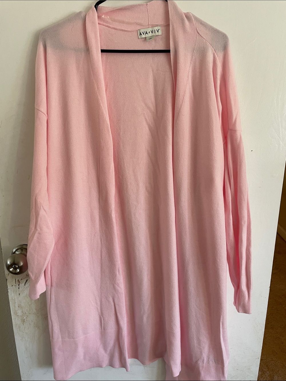 Ava & Viv Light Pink Open-Front Cardigan